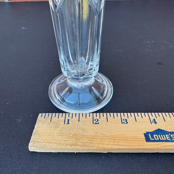 Vintage Starburst Clear Lead Crystal Vase Small 7in - Picture 5 of 7